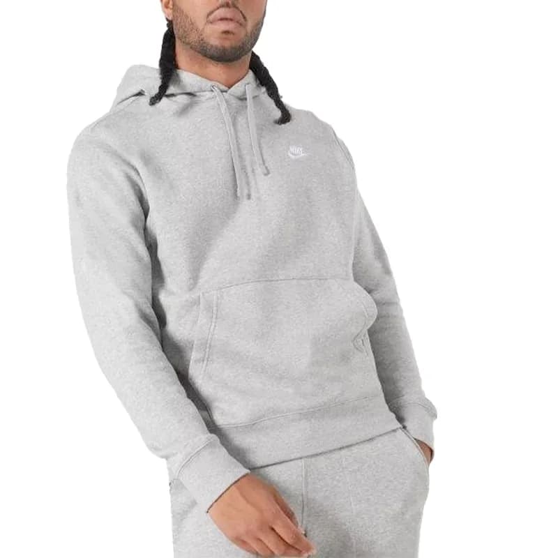 Featured product image of nike-club-mens-hoodie-joggers-casual-pullover-sweat-gym-top-grey