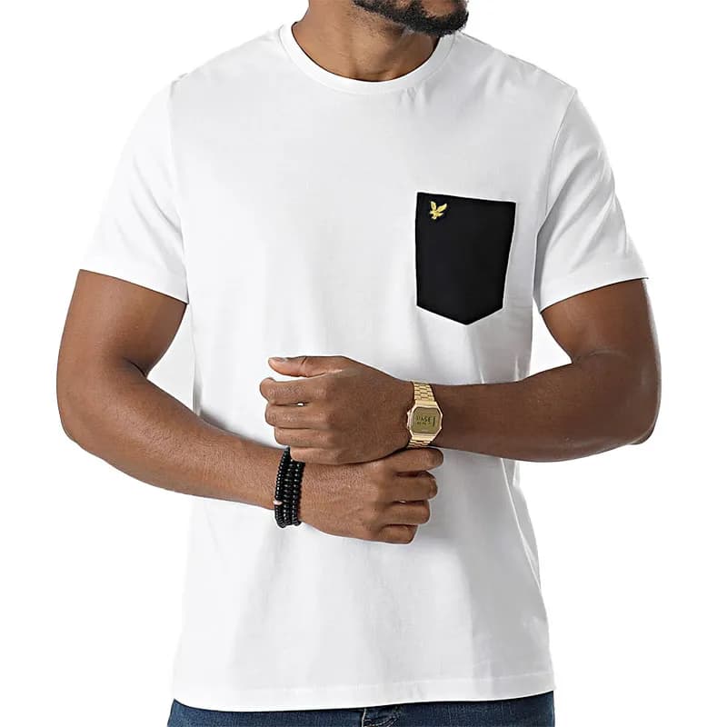 Featured product image of lyle-scott-mens-t-shirts-pocket-logo-crew-neck-summer-beach-cotton-tee-new
