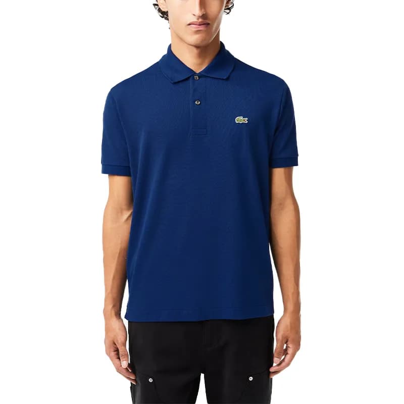 LACOSTE CLASSIC FIT ネイビー Ｌ1212 Lacoste L1212 Mens Polo Shirts Collared Classic Fit Top Navy