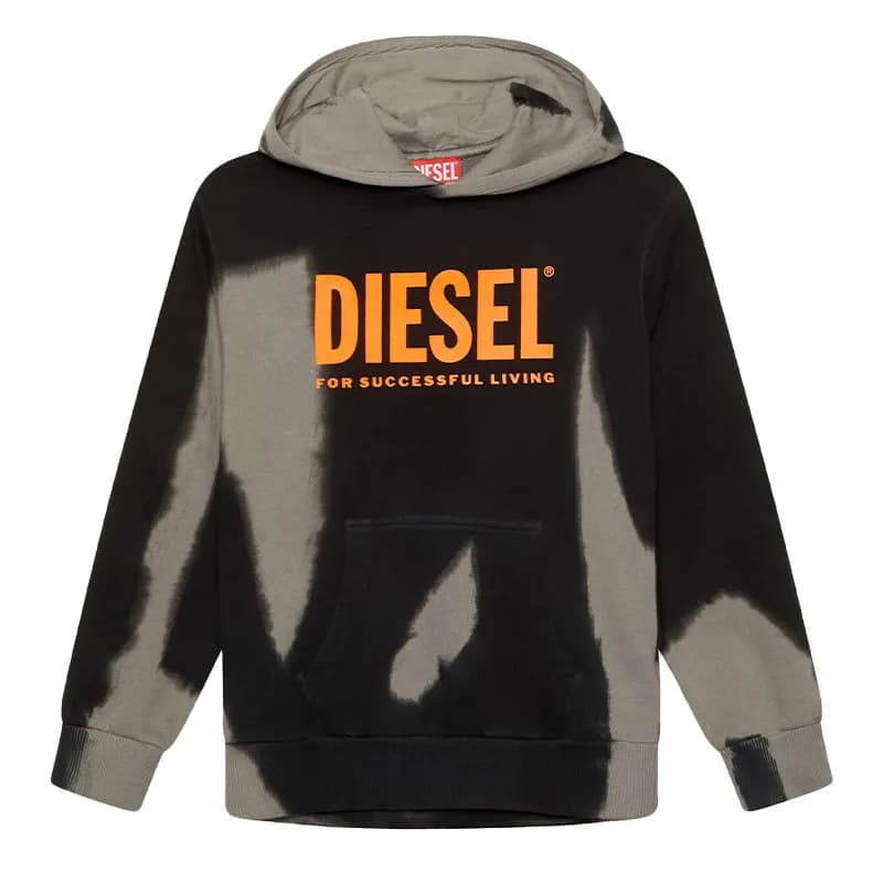 Featured product image of diesel-smart-unisex-kids-boys-pullover-hoodie-crew-neck-black