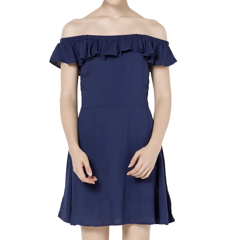 Featured product image of brave-soul-aruba-women-off-shoulder-min-dress-dark-blue