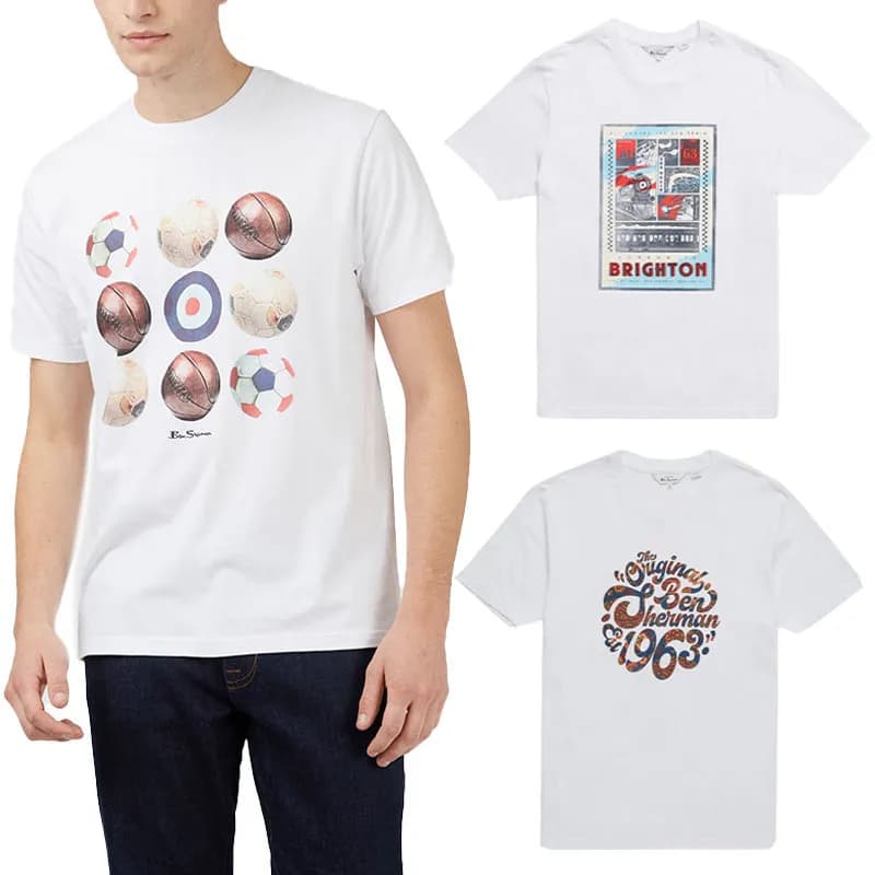 Featured product image of ben-sherman-mens-t-shirts-crew-neck-regular-fit-white