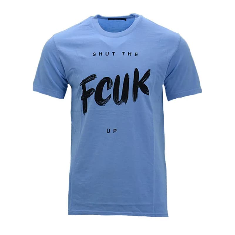 Featured product image of french-connection-mens-t-shirts-printed-cotton-short-sleeve-blue
