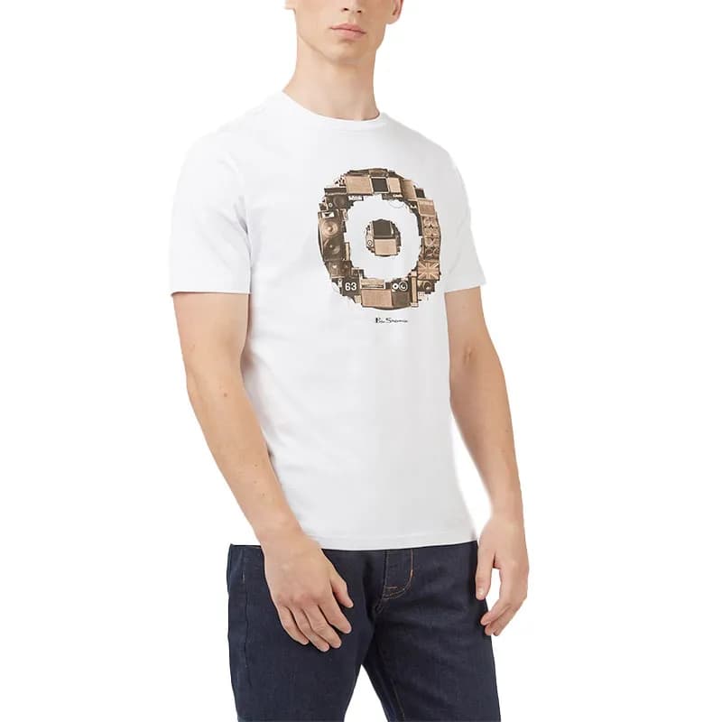 Featured product image of ben-sherman-8162-mens-short-sleeve-t-shirts-target-logo-crew-neck-white