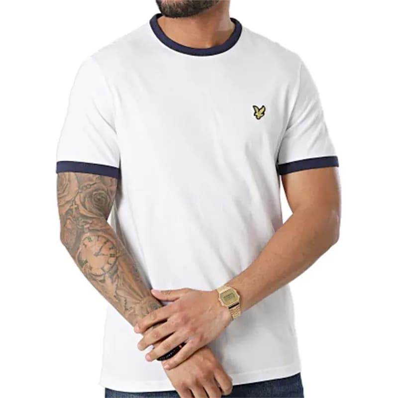Featured product image of lyle-scott-mens-logo-t-shirt-regular-fit-crew-neck-summer-beach-cotton-tee-new