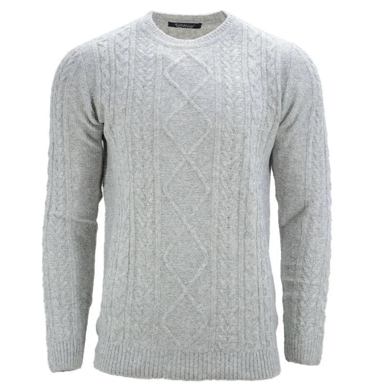 Featured product image of ex-zara-mens-jumpers-crew-neck-slim-fit-light-grey