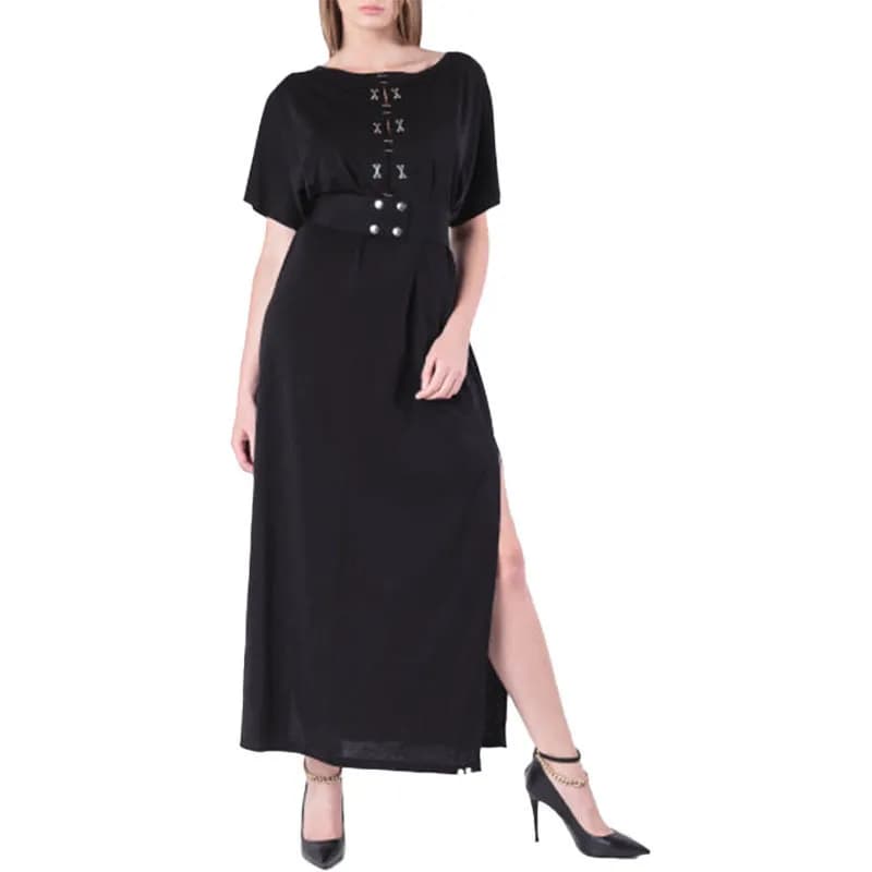 Featured product image of diesel-d-alba-00s4s7-0satv-womens-long-dress-round-neck-black