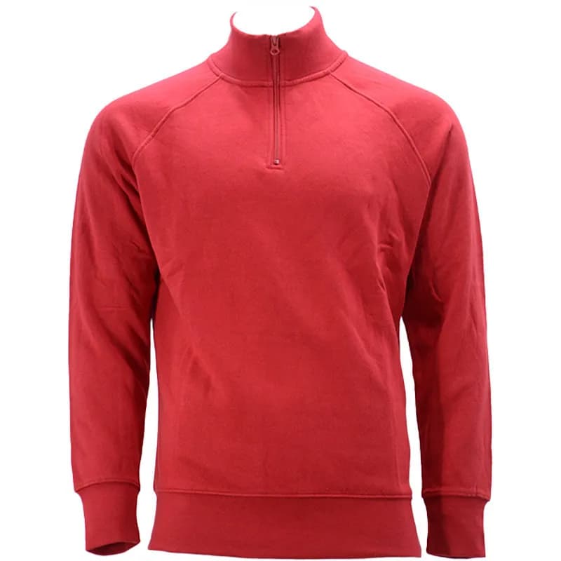 Featured product image of mens-high-neck-jumper-warm-winter-half-zip-red