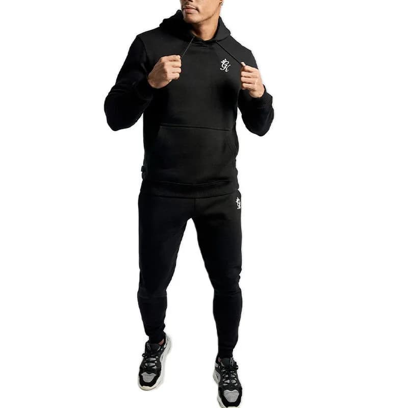 Featured product image of gym-king-mens-full-tracksuits-slim-pullover-hoodie-black-gym-sweatshirt-joggers