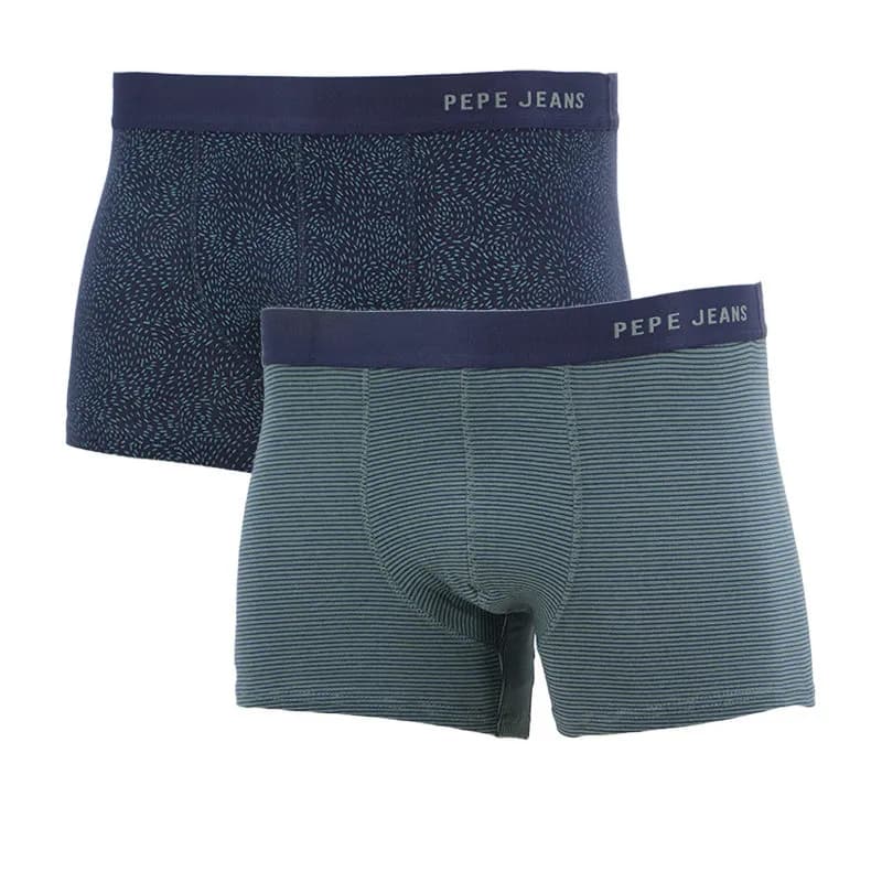 Featured product image of pepe-jeans-mens-trunk-boxers-2-pack-grey-and-green
