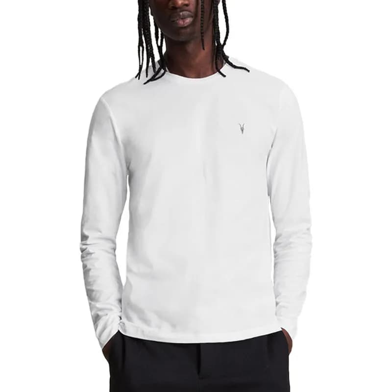Featured product image of all-saints-mens-t-shirts-crew-neck-long-sleeve-white