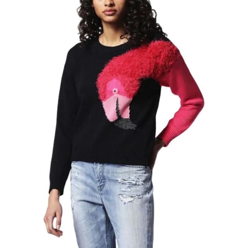 Featured product image of diesel-m-flamy-a-flamingo-0hanu-womens-sweatshirt-crew-neck-pullover-knit-jumper