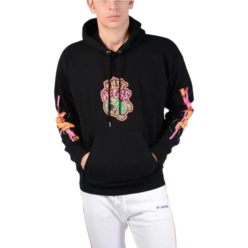 Featured product image of diesel-s-alby-sc-900-mens-sweatshirt-pullover-hoodie-fluo-printed-lounge-wear
