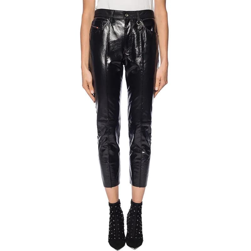 Featured product image of diesel-l-giko-0datu-womens-leather-trousers-slim-fit