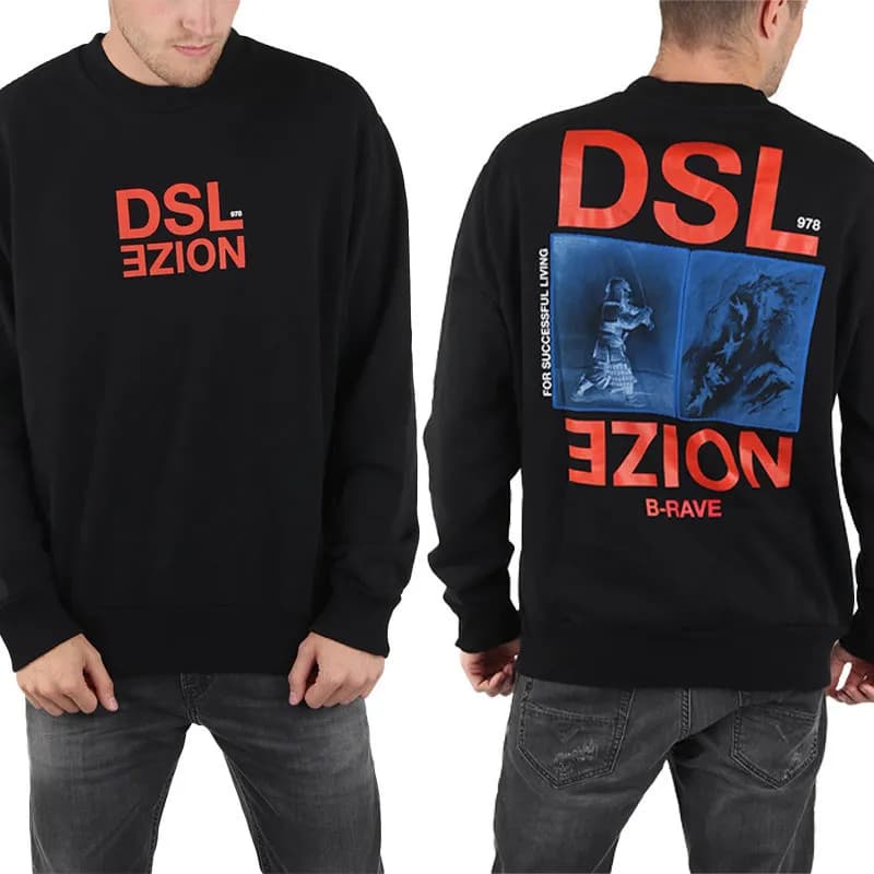 Featured product image of diesel-s-bay-xa-mens-pullover-sweatshirt-black-crew-neck-casual-outwear