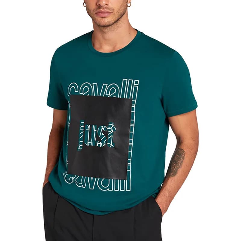Featured product image of just-cavalli-s01gc0513-mens-t-shirt-teal-green