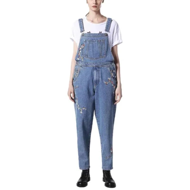 Featured product image of diesel-de-parker-womens-full-length-denim-dungarees-ladies-slim-jeans-jumpsuit