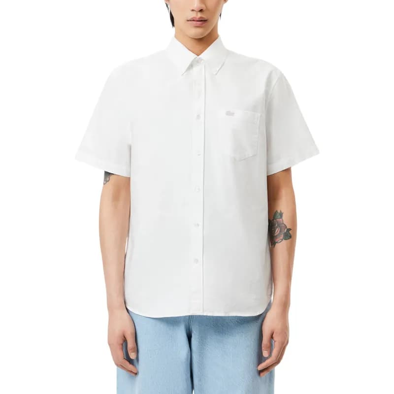 Featured product image of lacoste-ch8522-mens-shirts-short-sleeve-button-up-white