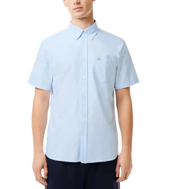 Featured product image of lacoste-ch8522-mens-shirts-short-sleeve-button-up-pastel-blue