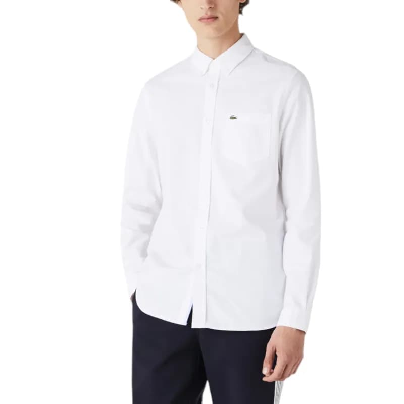 Featured product image of lacoste-ch4976-mens-oxford-shirts-long-sleeve-white