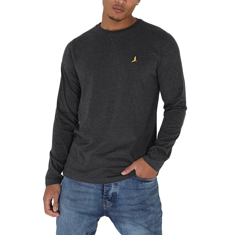 Featured product image of brave-soul-mens-long-sleeve-t-shirts-tee-new-charcoal