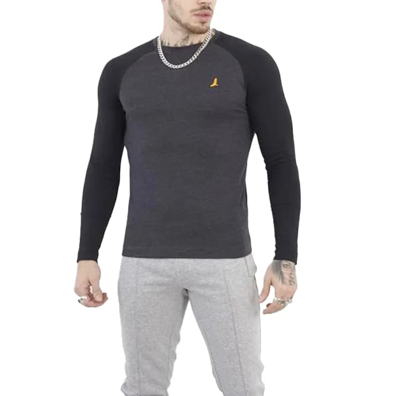 Featured product image of brave-soul-mens-long-sleeve-t-shirts-tee-new-charcoal-and-black