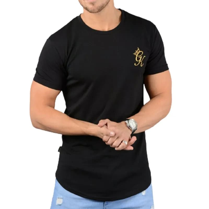 Featured product image of gym-king-longline-fitted-tee-shirt-gk-mens-t-shirt-crew-neck-summer-cotton-top