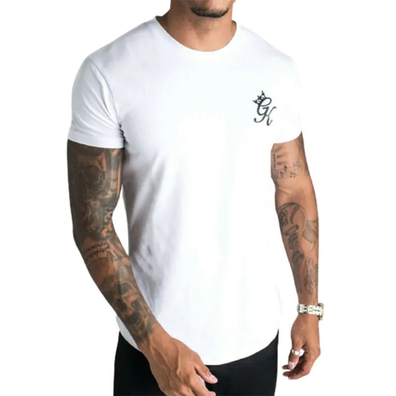 Featured product image of gym-king-longline-fitted-tee-shirt-gk-mens-t-shirt-white