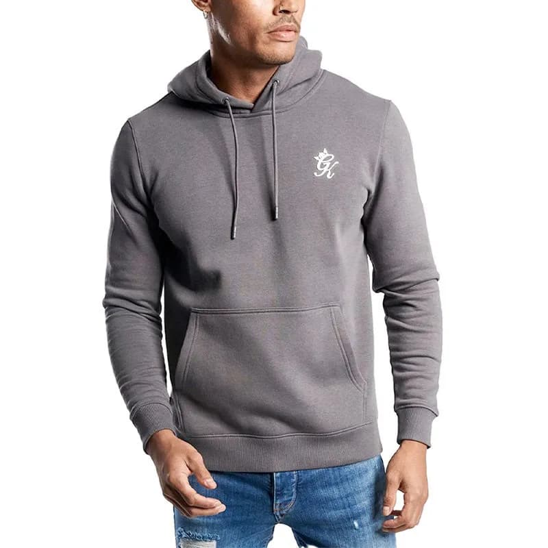 Featured product image of gym-king-mens-pullover-hoodie-grey-embroidered-chest-logo