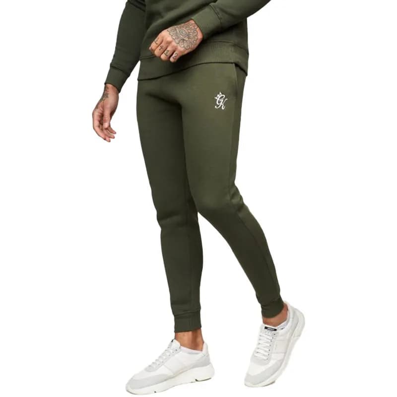 Featured product image of gym-king-mens-fleece-jogger-khaki-embroidered-logo