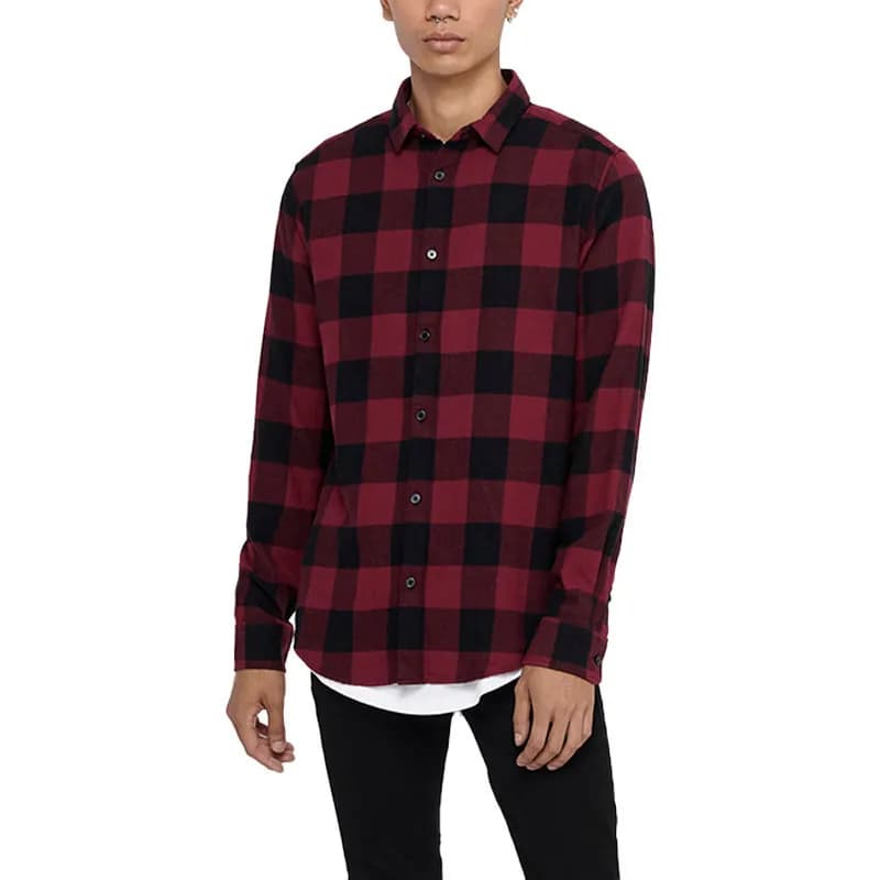 Featured product image of only-and-sons-mens-check-shirts-long-sleeve-lumberjack-shirt