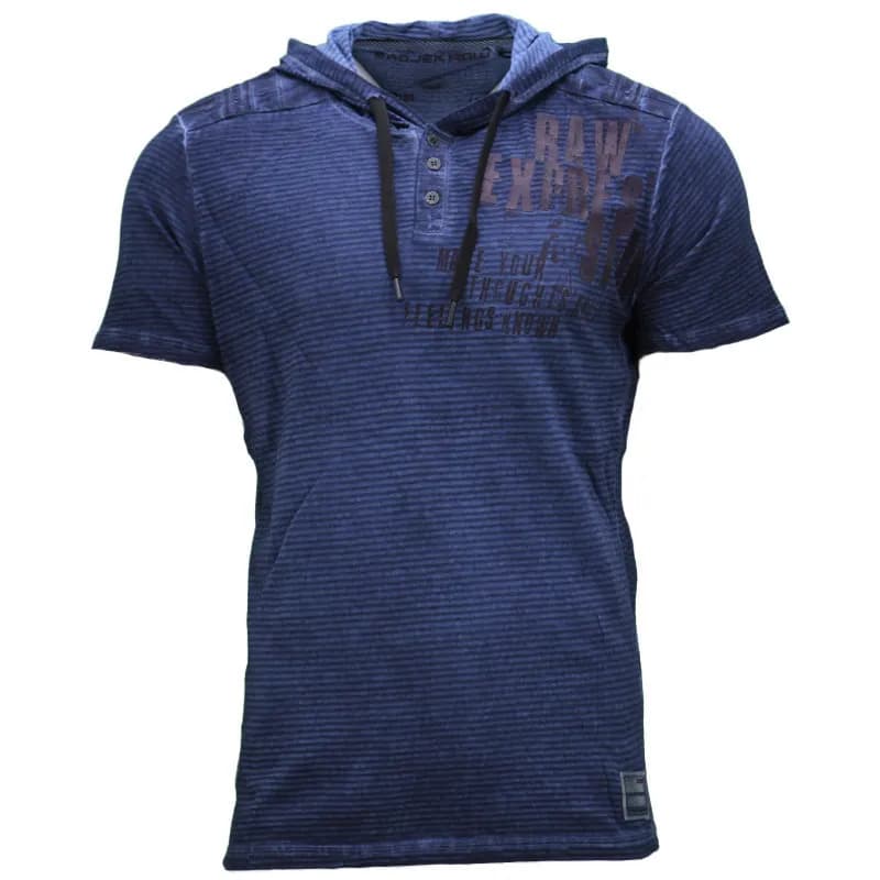 Featured product image of mens-hooded-t-shirt-short-sleeve-hoodie-regular-fit-navy