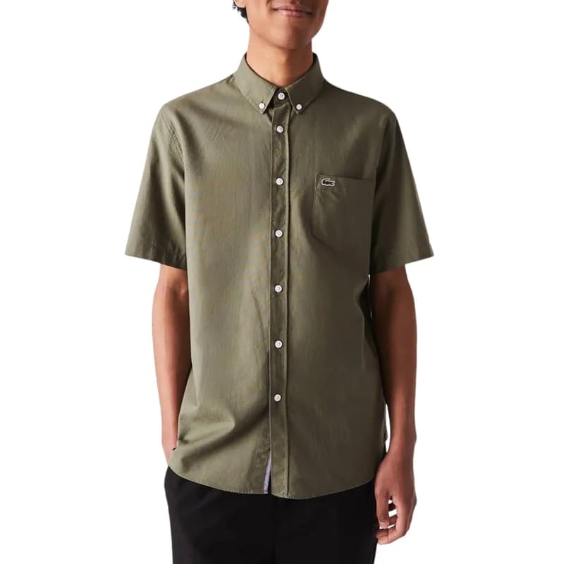 Featured product image of lacoste-mens-khaki-shirt-summer-cotton-shirt-casual-top