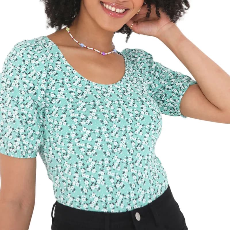 Featured product image of brave-soul-navadagrn-womens-bodysuit-ditsy-soft-top-green