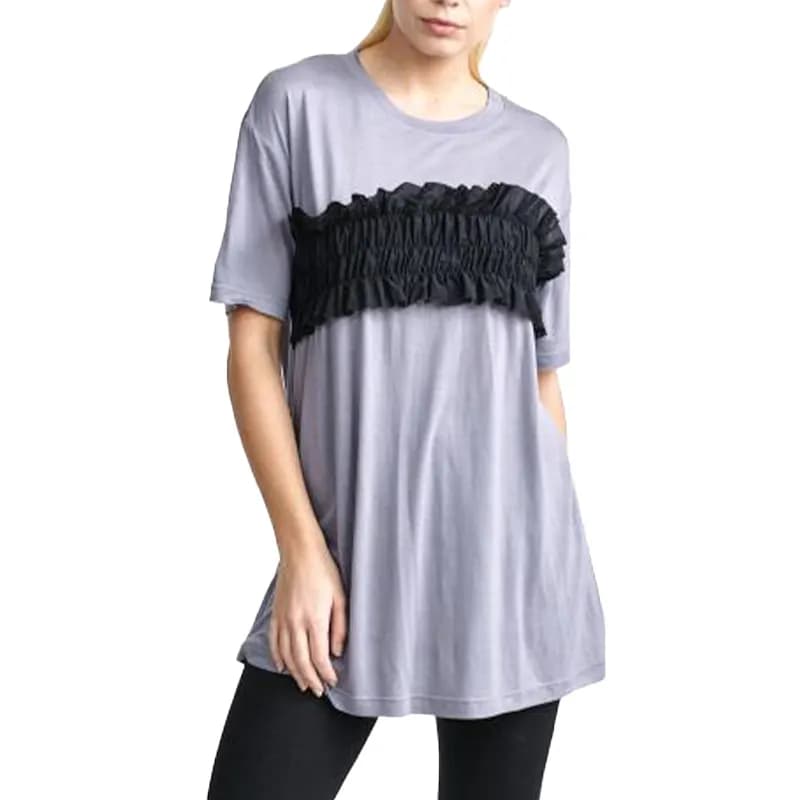 Featured product image of brave-soul-nicole-womens-oversized-t-shirts-grey-black