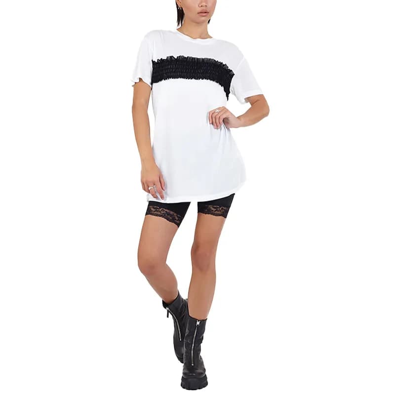 Featured product image of brave-soul-nicole-womens-oversized-t-shirts-white-and-black