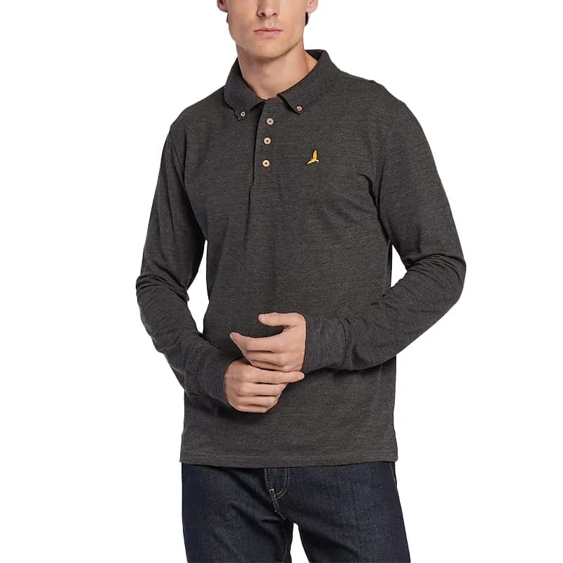 Featured product image of brave-soul-mens-polo-t-shirts-collared-slim-fit-golf-tee-charcoal