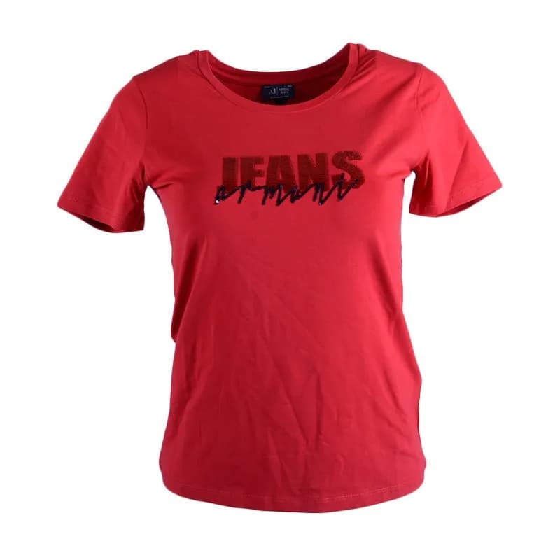 Featured product image of armani-jeans-6x5t01-5j00z-womens-t-shirt-red-casual-crew-neck-short-sleeve