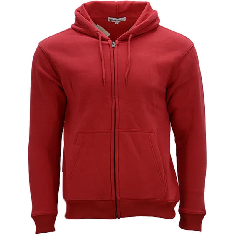 Featured product image of bakaruda-mens-hoodie-full-zip-gym-top-red