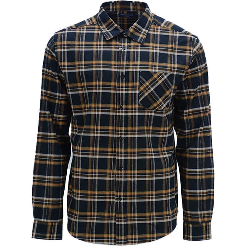 Featured product image of mens-lumberjack-shirts-long-sleeve-flannel-check-black-and-orange