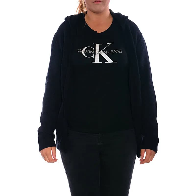 Featured product image of pull-and-bear-womens-open-front-cardigan-black