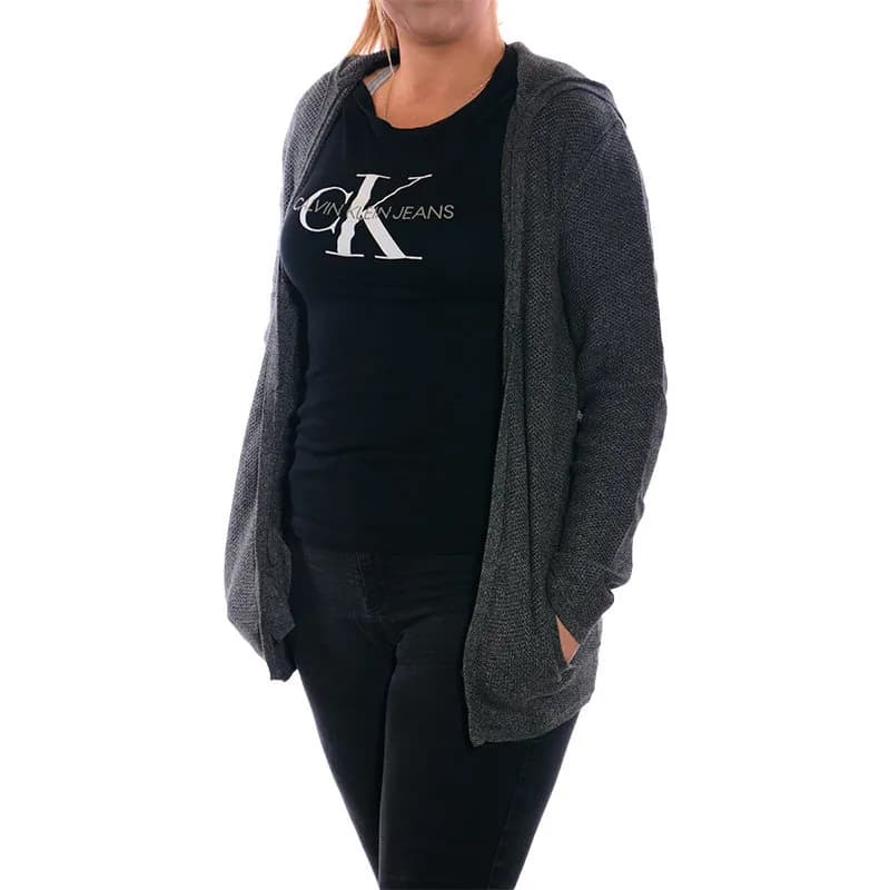 Featured product image of pull-and-bear-womens-open-front-cardigans-charcoal-grey