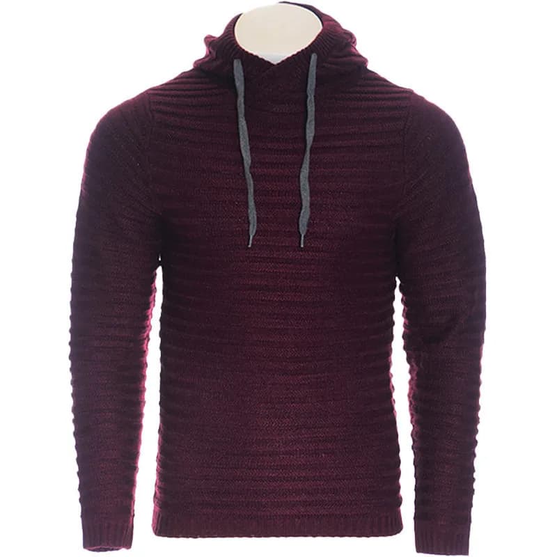 Featured product image of alcott-mens-hoodies-funnel-pullover-round-neck-jumper-wine-red