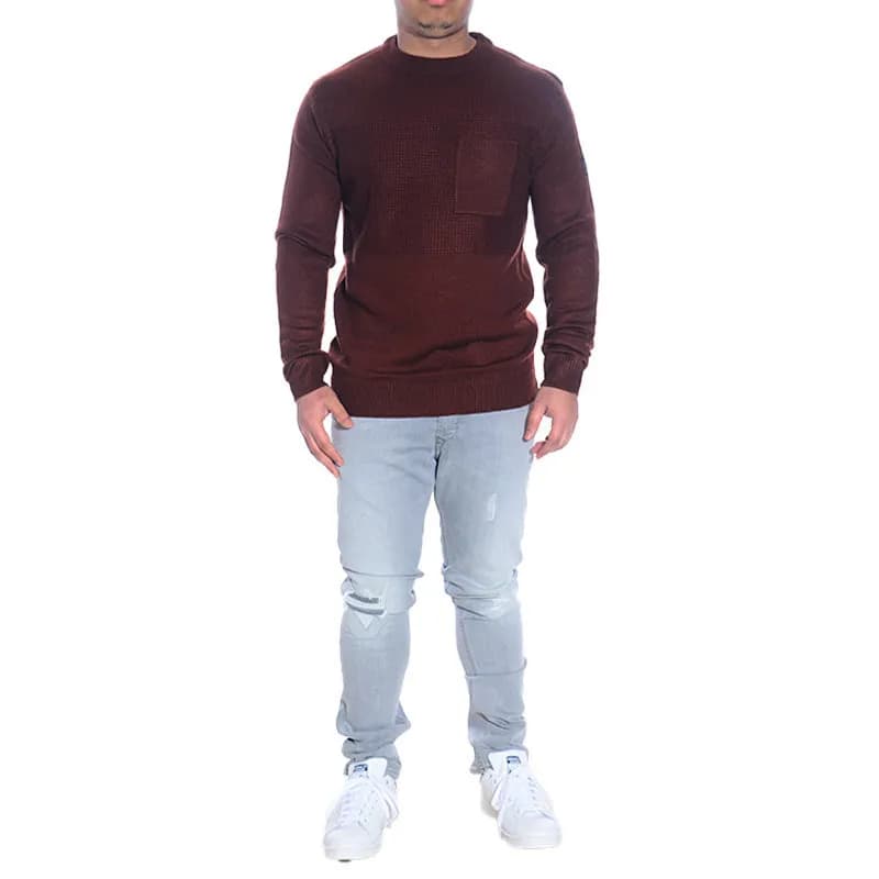 Featured product image of topman-mens-jumper-knitted-cotton-long-sleeve-brown