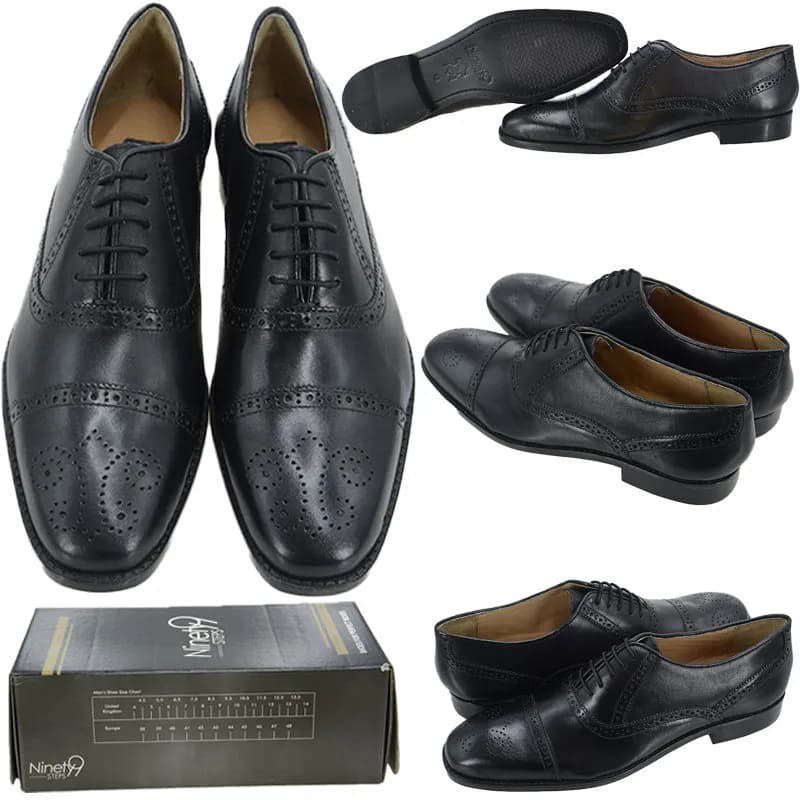 Featured product image of ninety9-steps-amp008-mens-smart-comfortable-leather-shoes-black