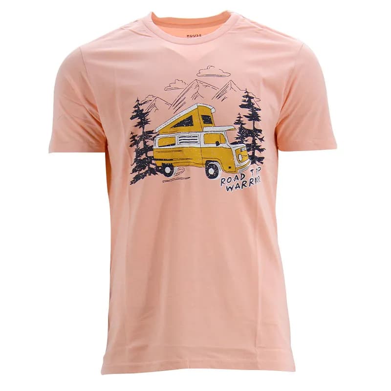 Featured product image of mens-cotton-graphic-classic-print-t-shirt-light-pink-caravan