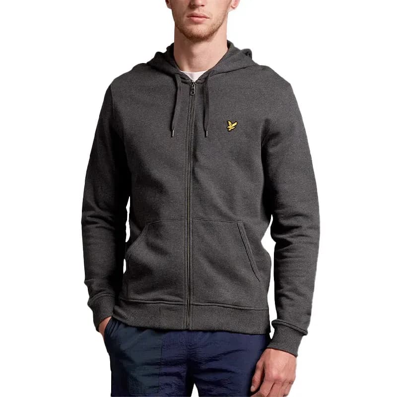 Featured product image of lyle-and-scott-ml420vog-mens-full-zip-hoodie-charcoal-grey