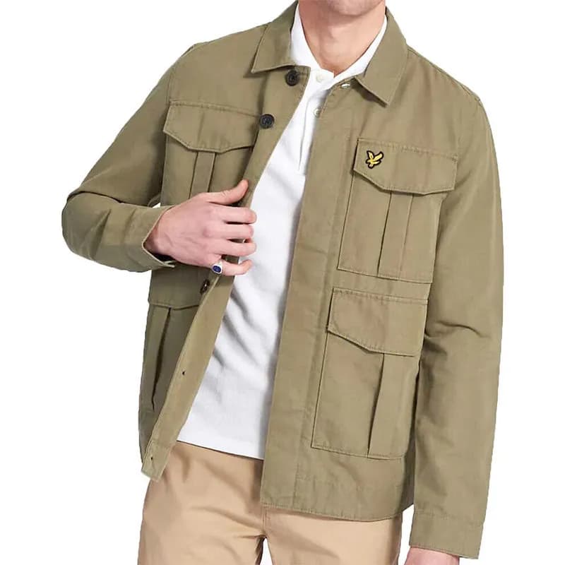 Featured product image of lyle-and-scott-mens-retro-military-utility-jacket-olive-green