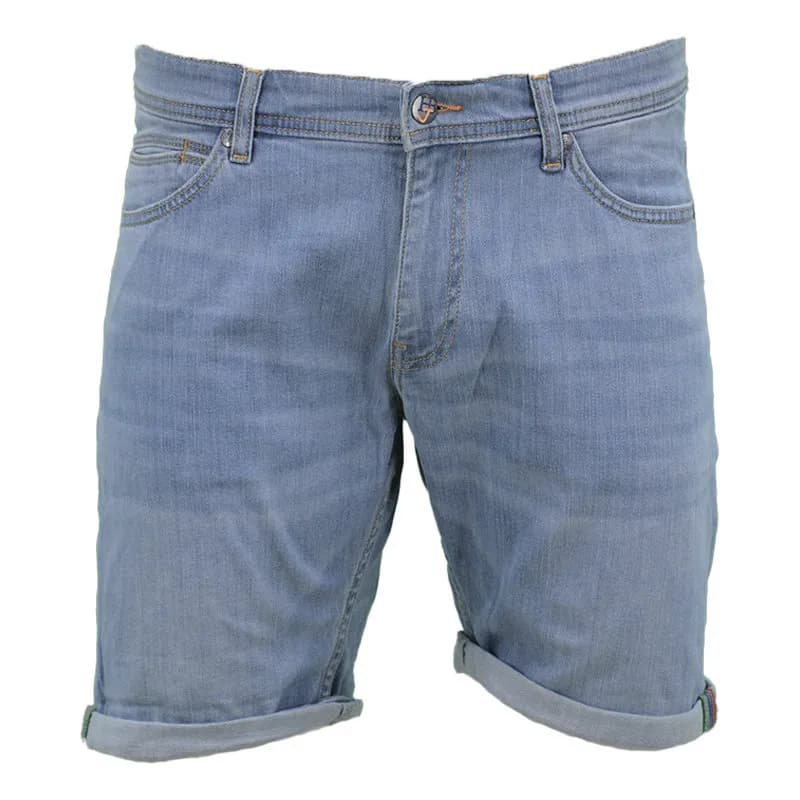 Featured product image of harmont-blaine-mens-cargo-shorts-slim-fit-blue-cotton-summer-denim-beach-wear