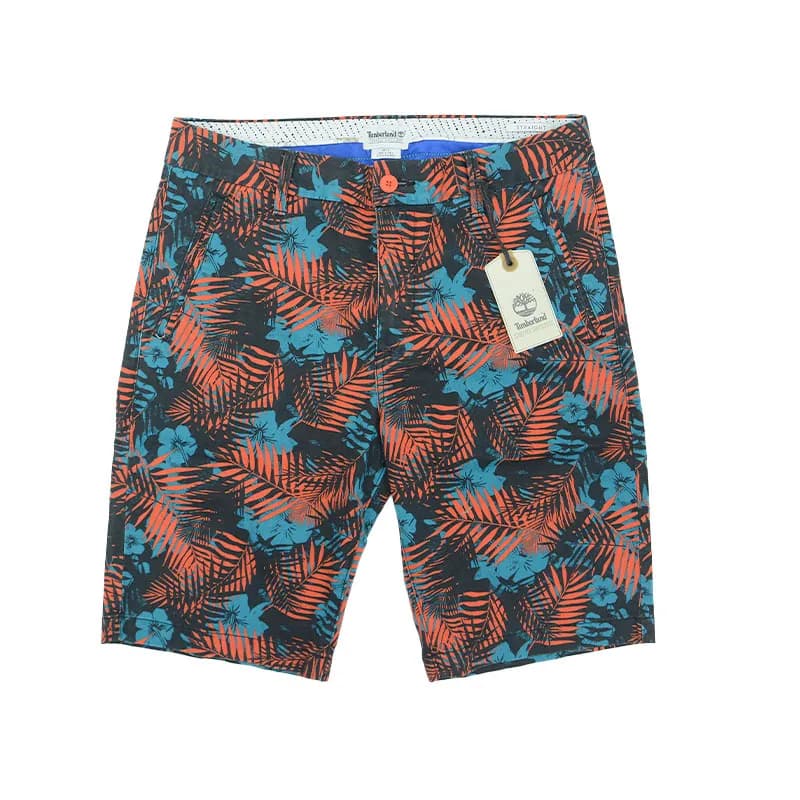 Featured product image of timberland-mens-chino-shorts-straight-floral-printed-slim-fit-red